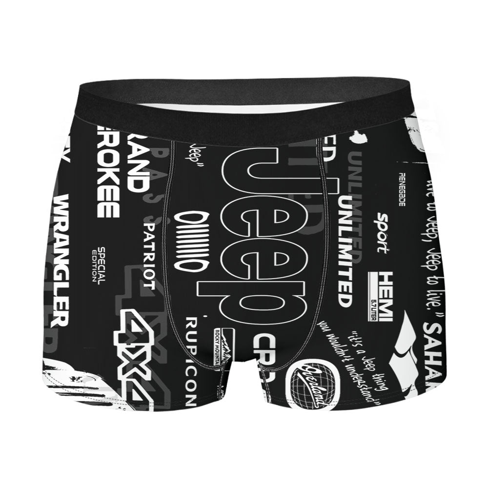 Black Jeep Logos Men's Boxer Briefs