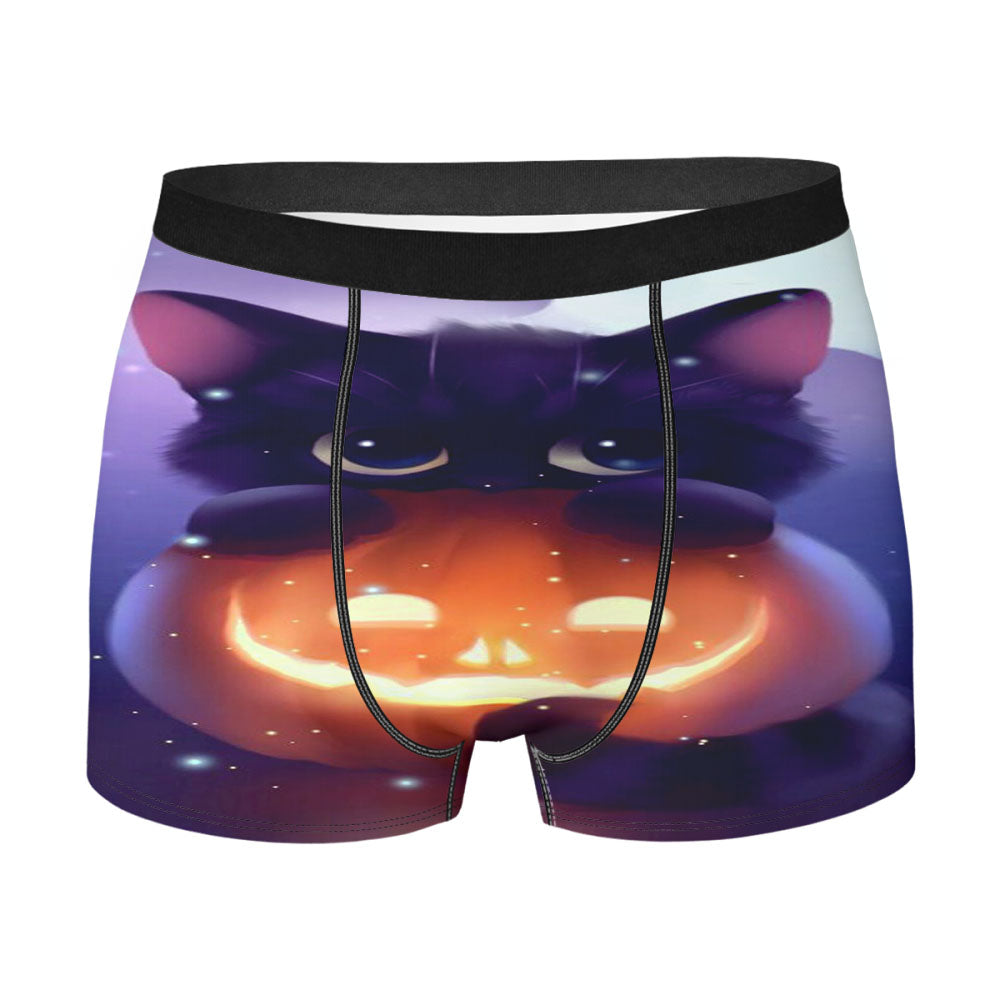 Cat Halloween Illustration Men's Boxer Briefs