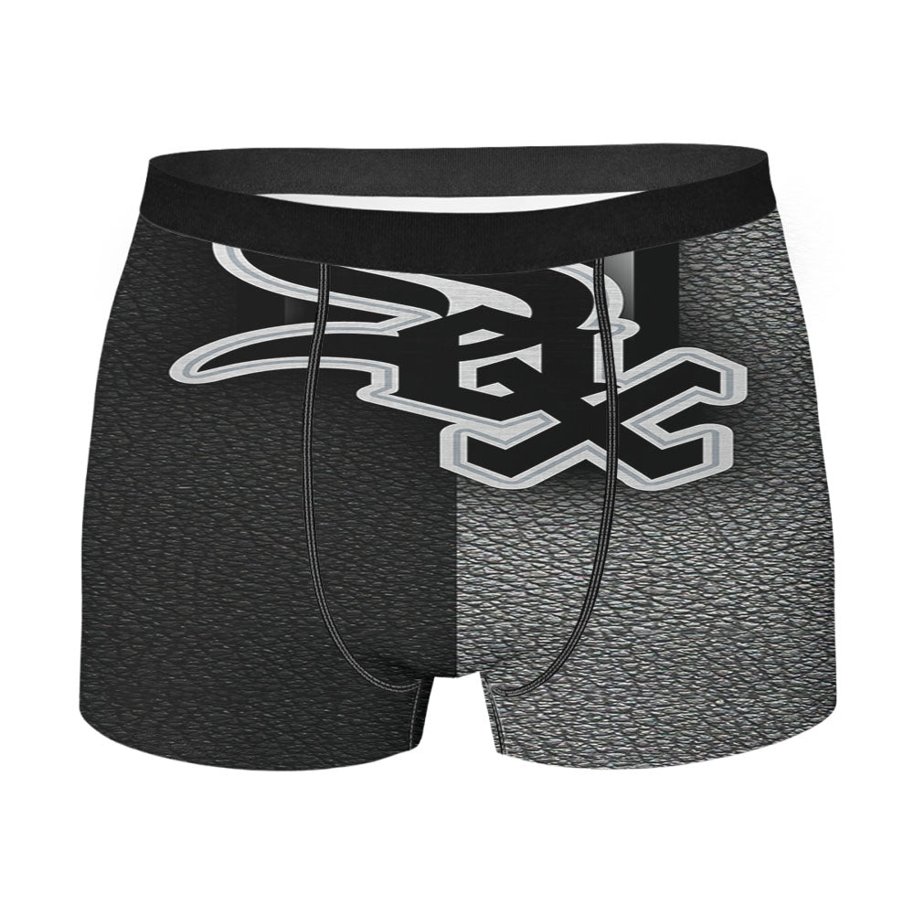 Chicago White Sox Leather Texture Men's Boxer Briefs