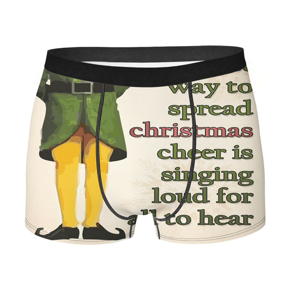 Christmas Elf Quote Men's Boxer Briefs