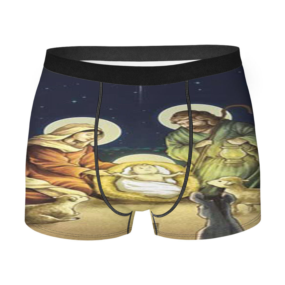 Christmas Nativity Men's Boxer Briefs