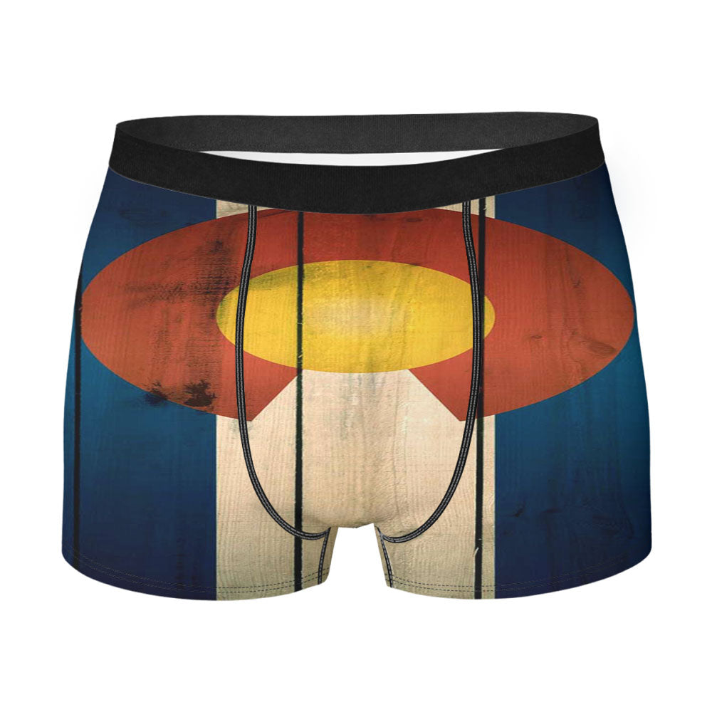Colorado State Flag Wood Blue Design Men's Boxer Briefs