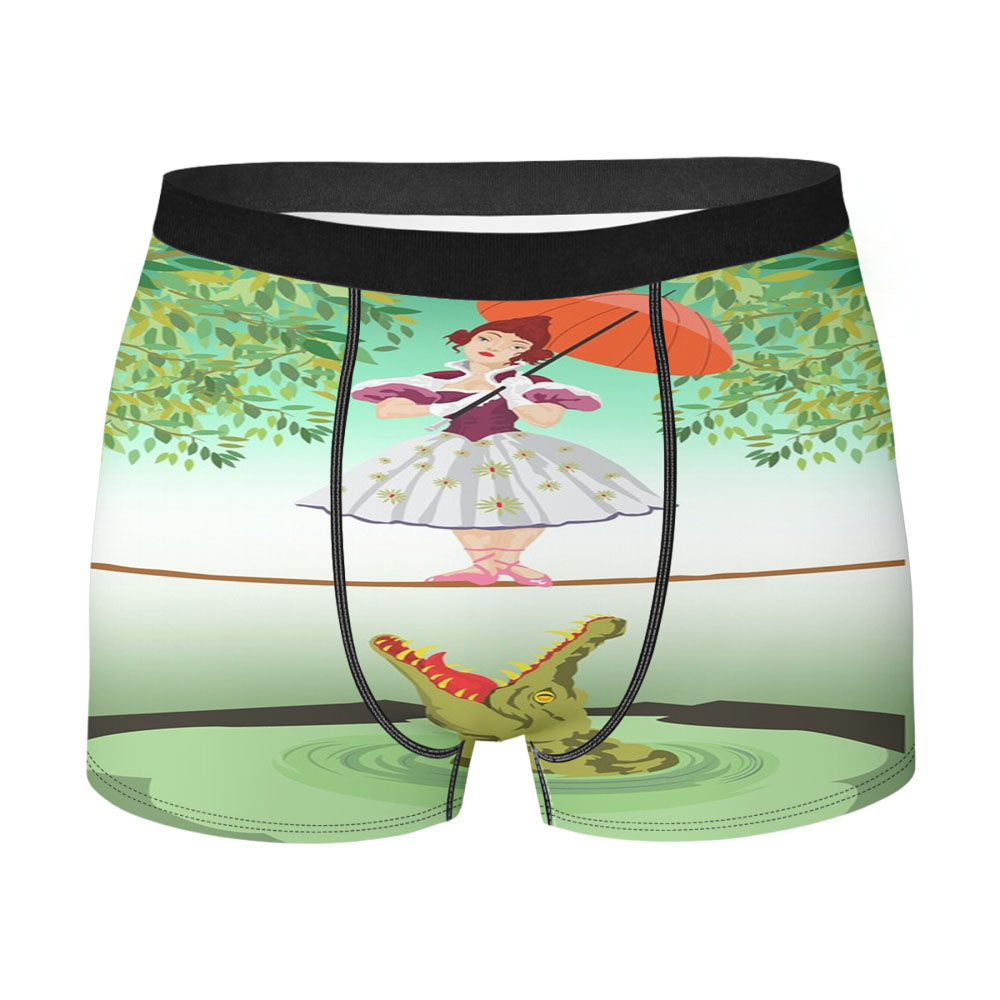 Cute Halloween The Crocodile Girl Deadly Tightrope Circus Men's Boxer Briefs