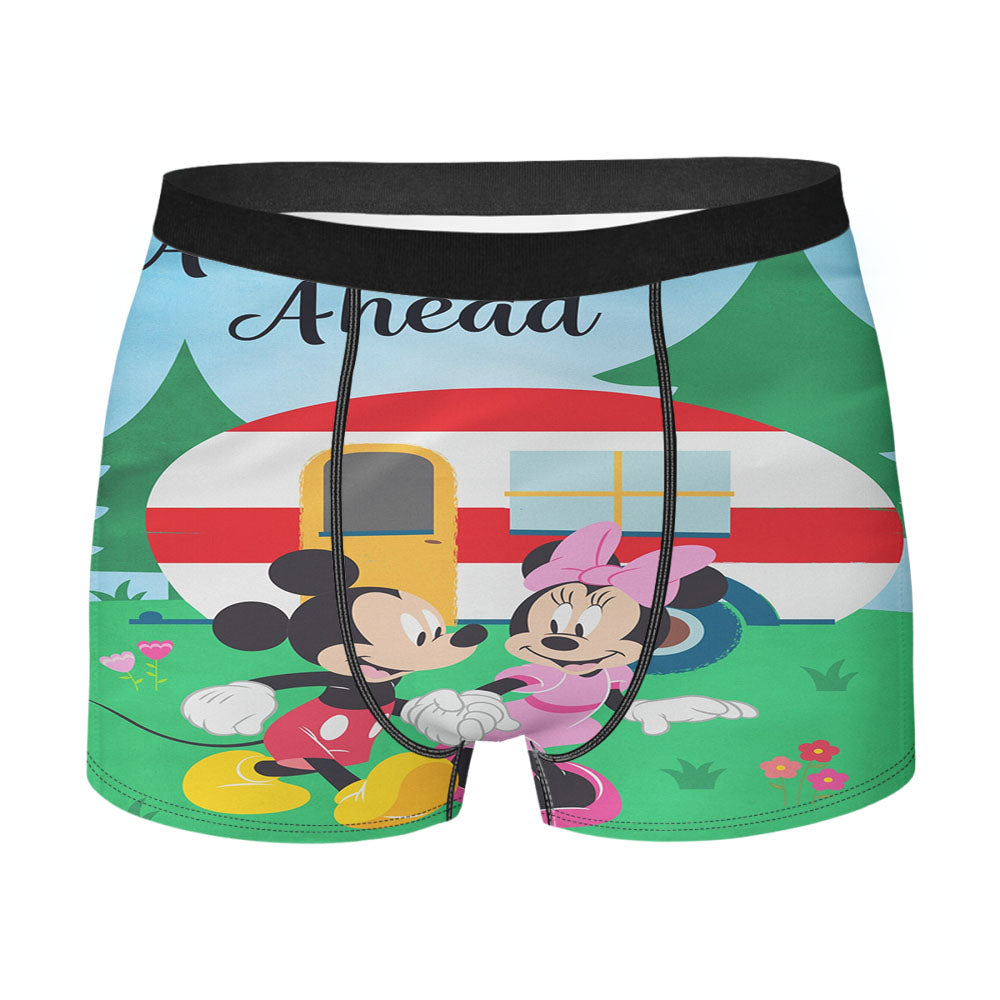 Disney Adventures Ahead Camper Mickey And Minnie Men's Boxer Briefs