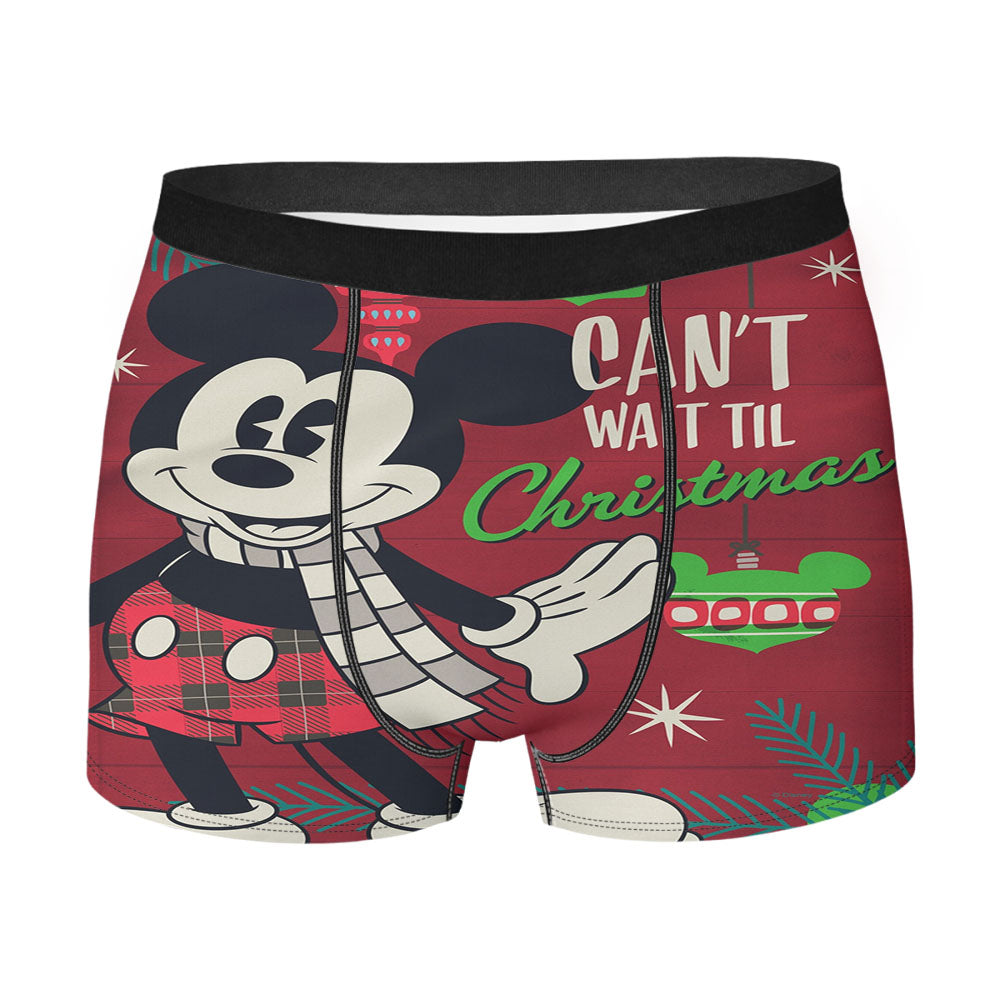 Disney Can'T Wait Til Christmas Mickey Men's Boxer Briefs