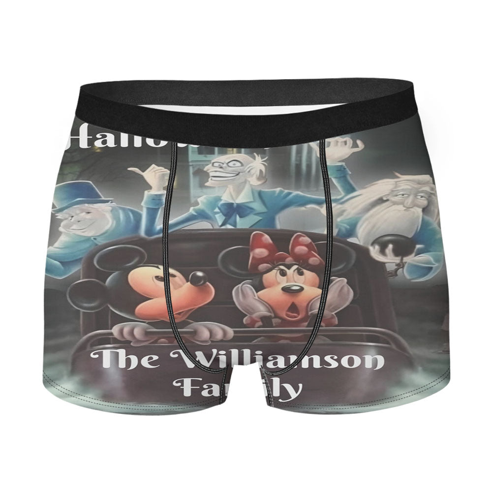 Disney Haunted Mansion Doombuggy With Mickey Mouse And Minnie Mouse Men's Boxer Briefs