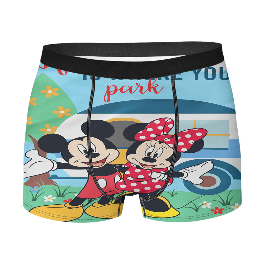 Disney Home Is Where You Park Mickey And Minnie Men's Boxer Briefs