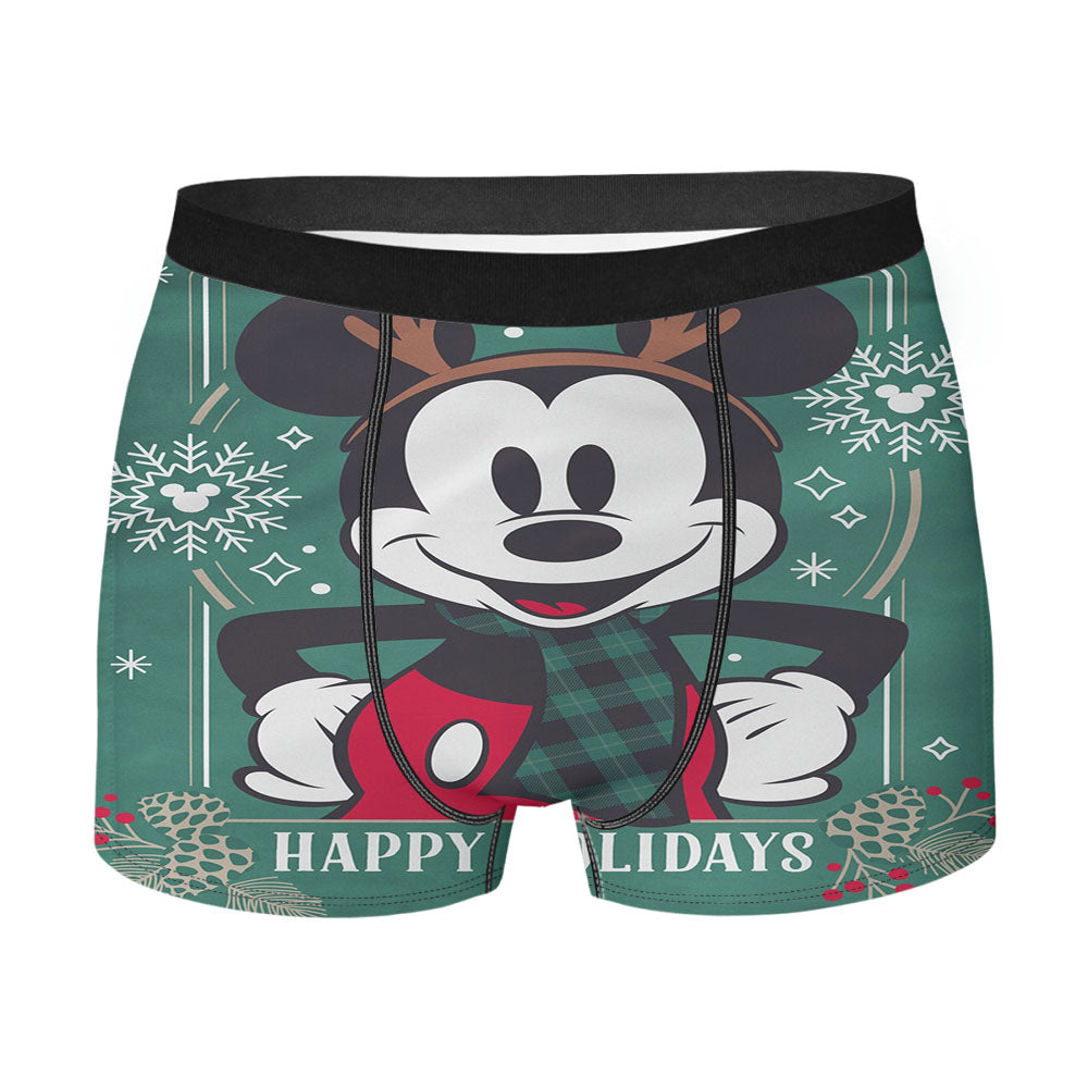 Disney Reindeer Holiday Mickey Men's Boxer Briefs