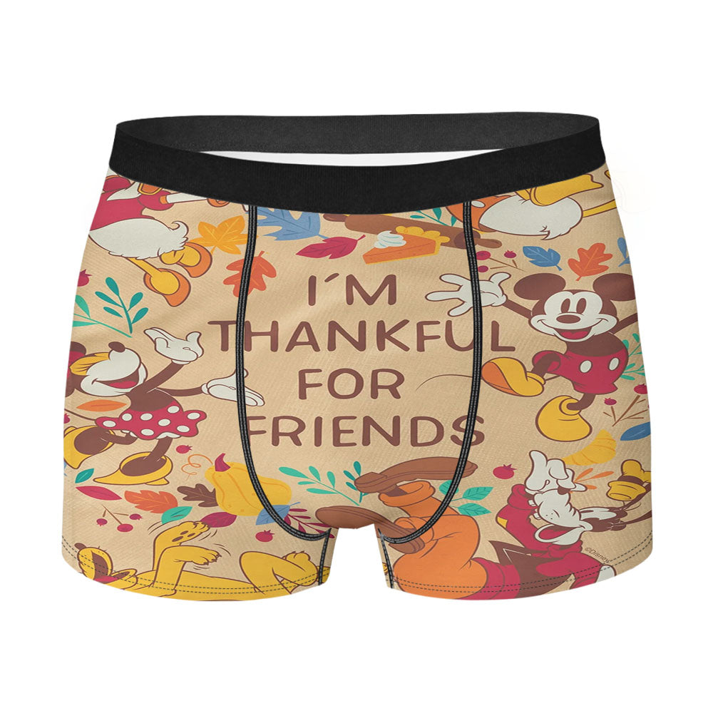 Disney Thankful For Friends Mickey And The Gang Men's Boxer Briefs