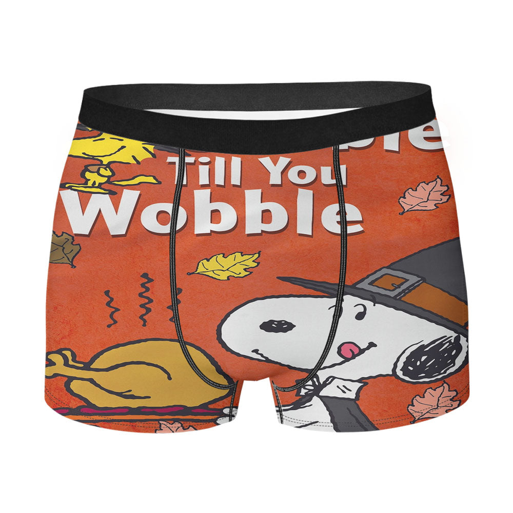 Gobble Till You Wobble Peanuts Men's Boxer Briefs