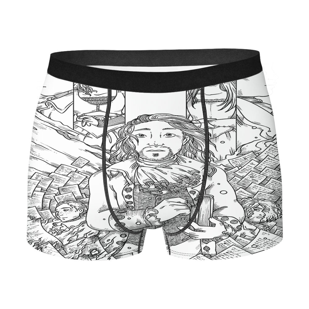 Hamilton American Musical Sketch Doodle Men's Boxer Briefs