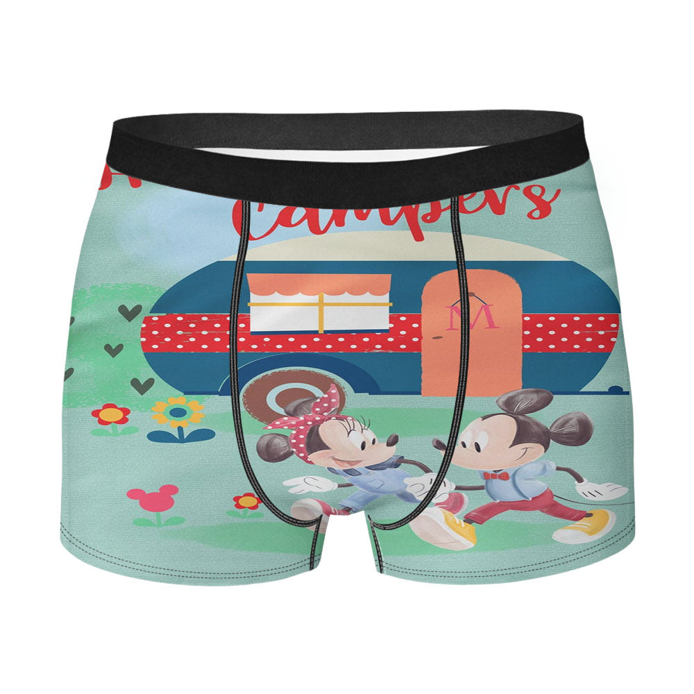 Happy Campers Mickey And Minnie Men's Boxer Briefs