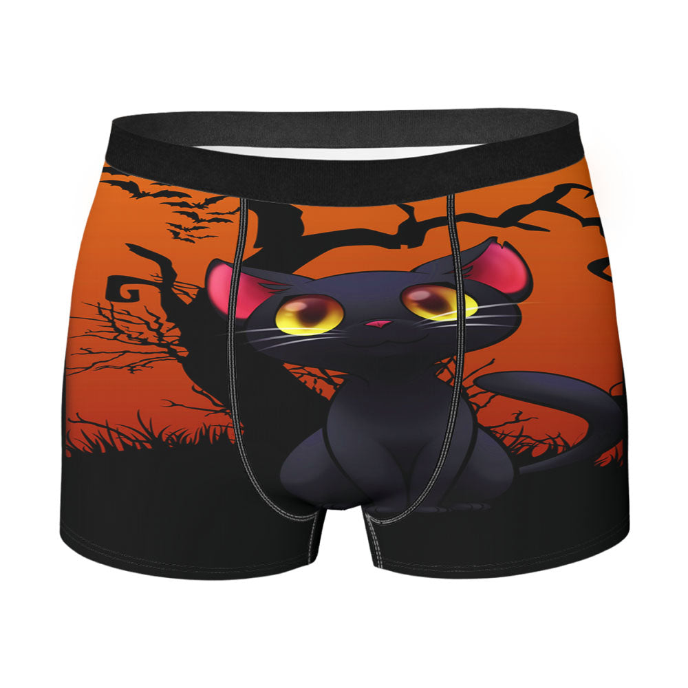 Happy Halloween Black Kitty Men's Boxer Briefs