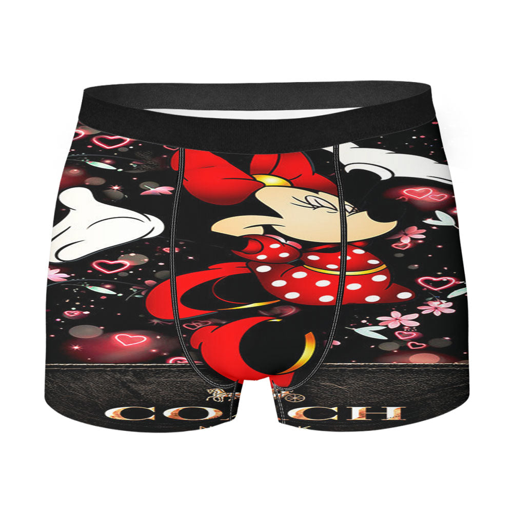 Happy Minni Mouse Coach Flowers Men's Boxer Briefs
