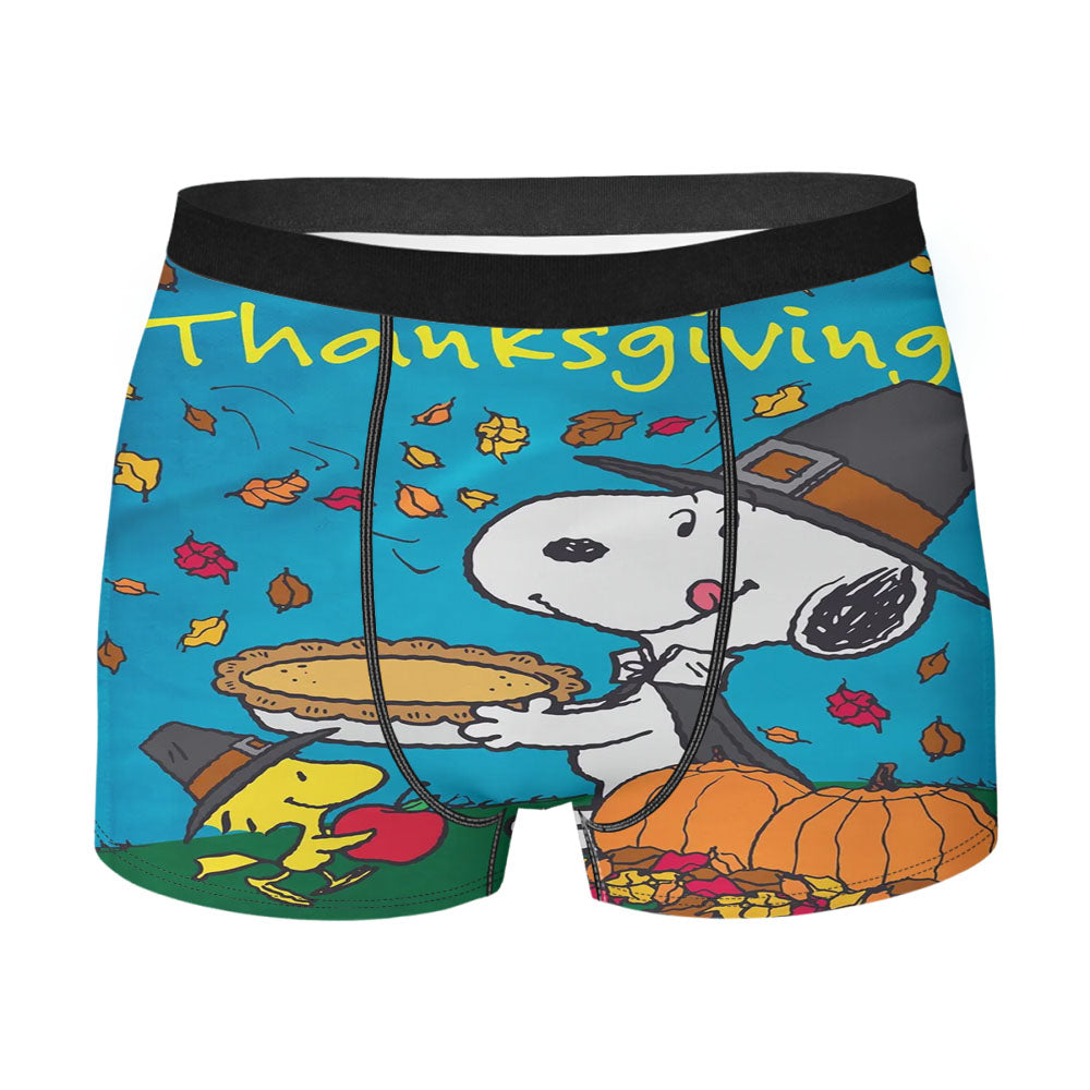 Happy Thanksgiving Snoopy Men's Boxer Briefs