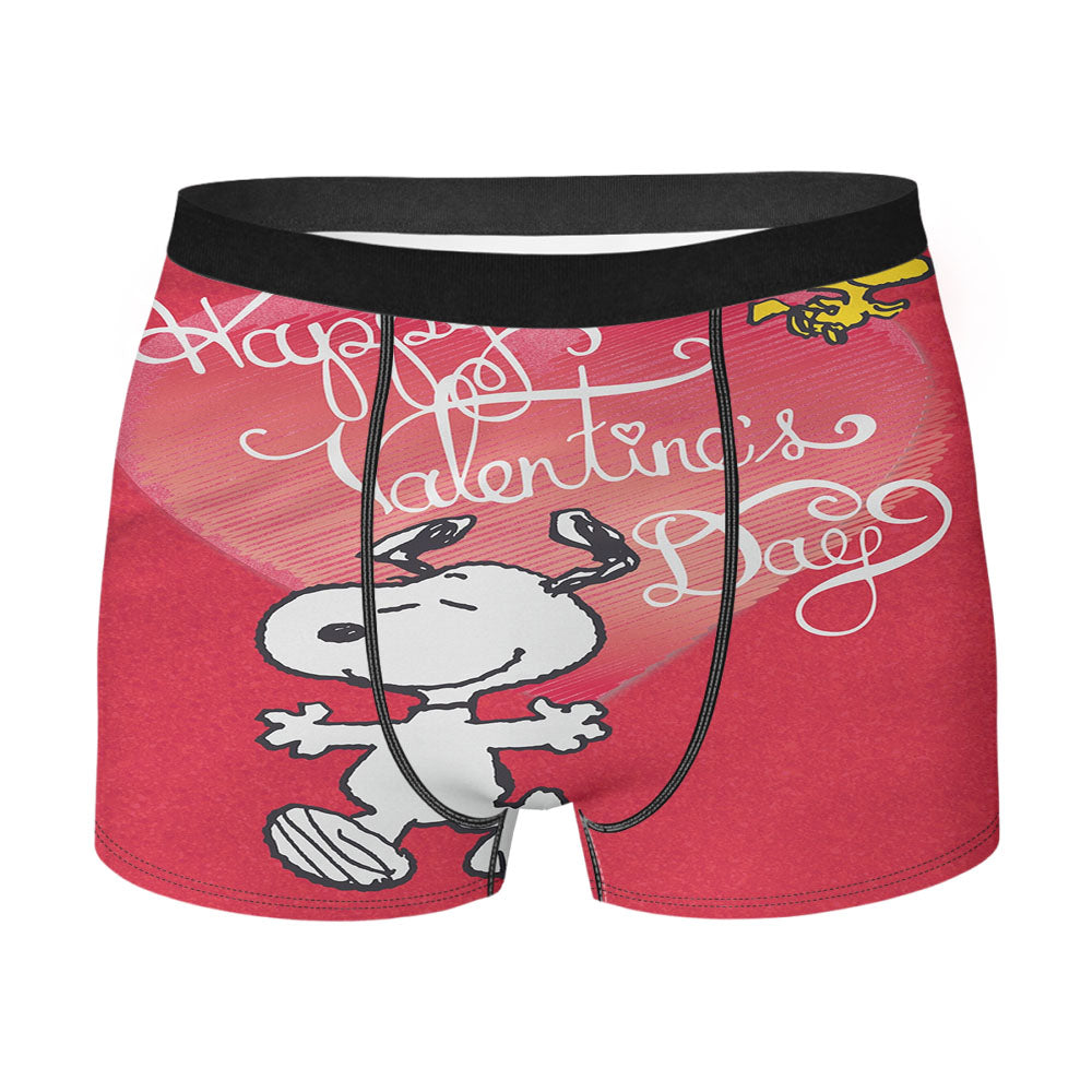 Happy Valentine'S Day Snoopy Men's Boxer Briefs