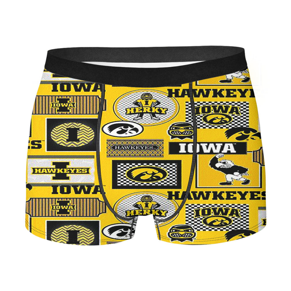 Iowa Hawkeye Pattern Mascot Men's Boxer Briefs