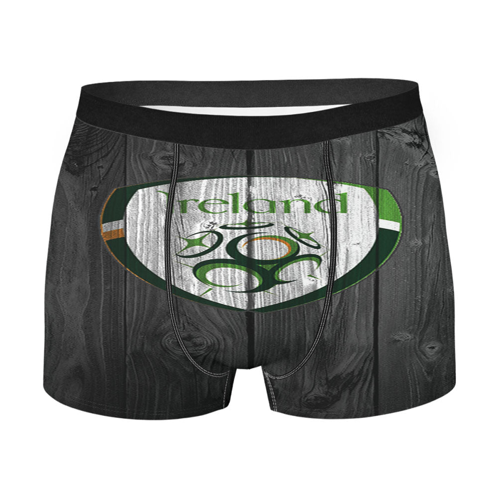 Ireland National Team Logo Dark Wood Wallpaper Men's Boxer Briefs