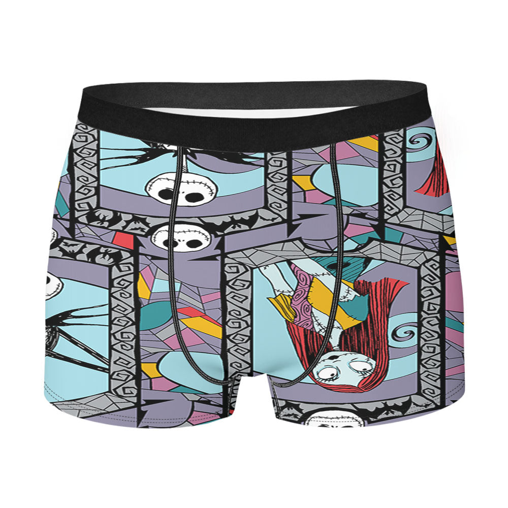 Jack And Sally Stained Glass Mosaic Art Men's Boxer Briefs