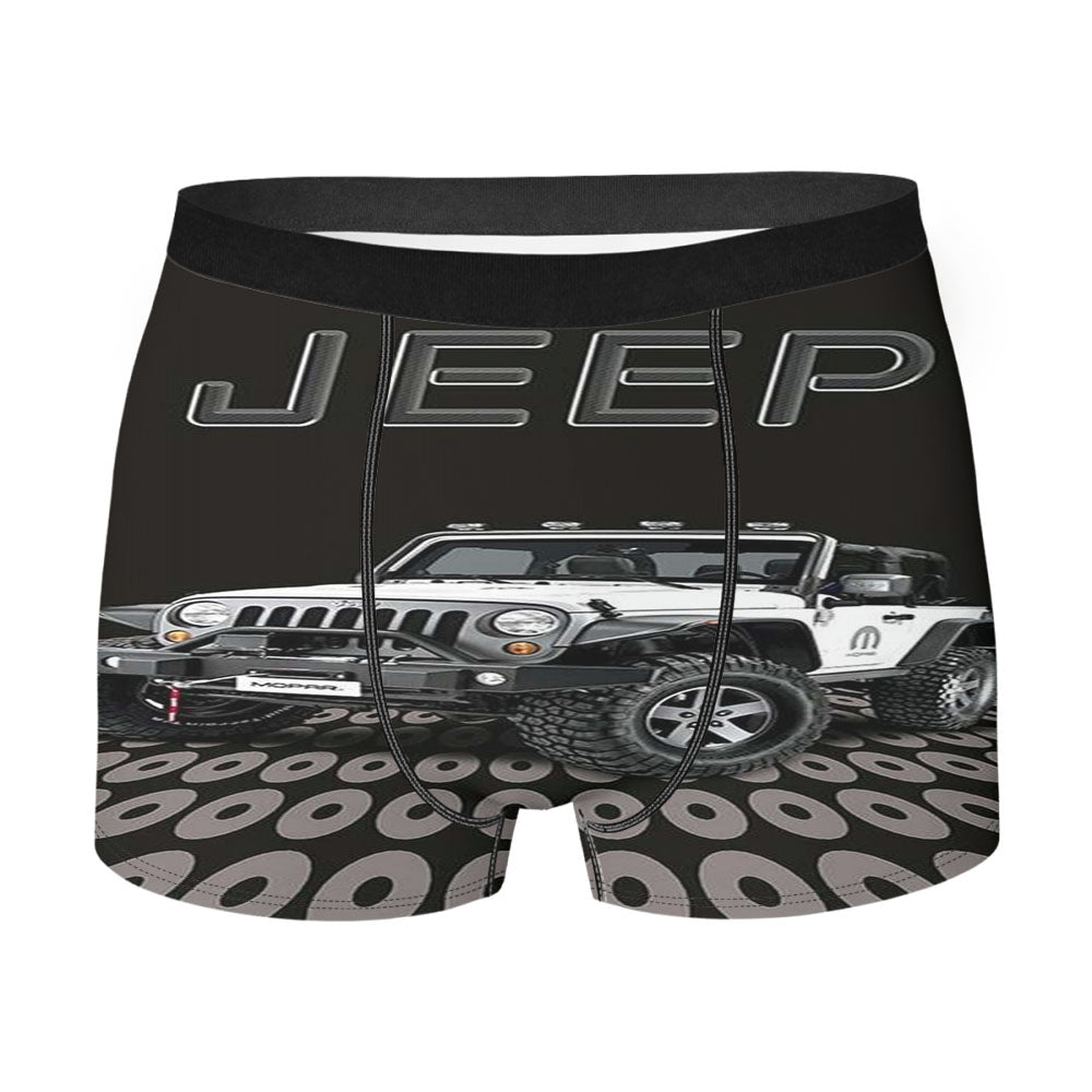 Jeep White Car Men's Boxer Briefs