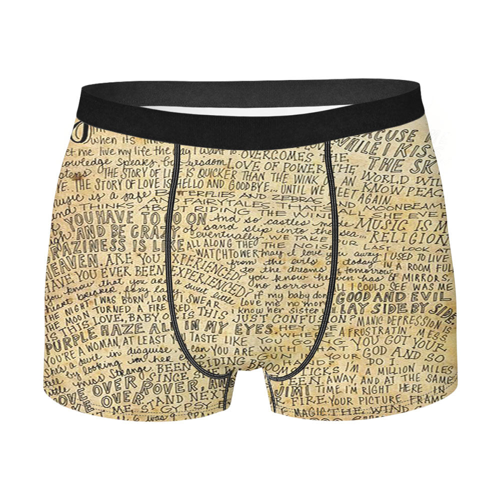 Jimi Hendrix Rock Guitarist Lyrics Men's Boxer Briefs