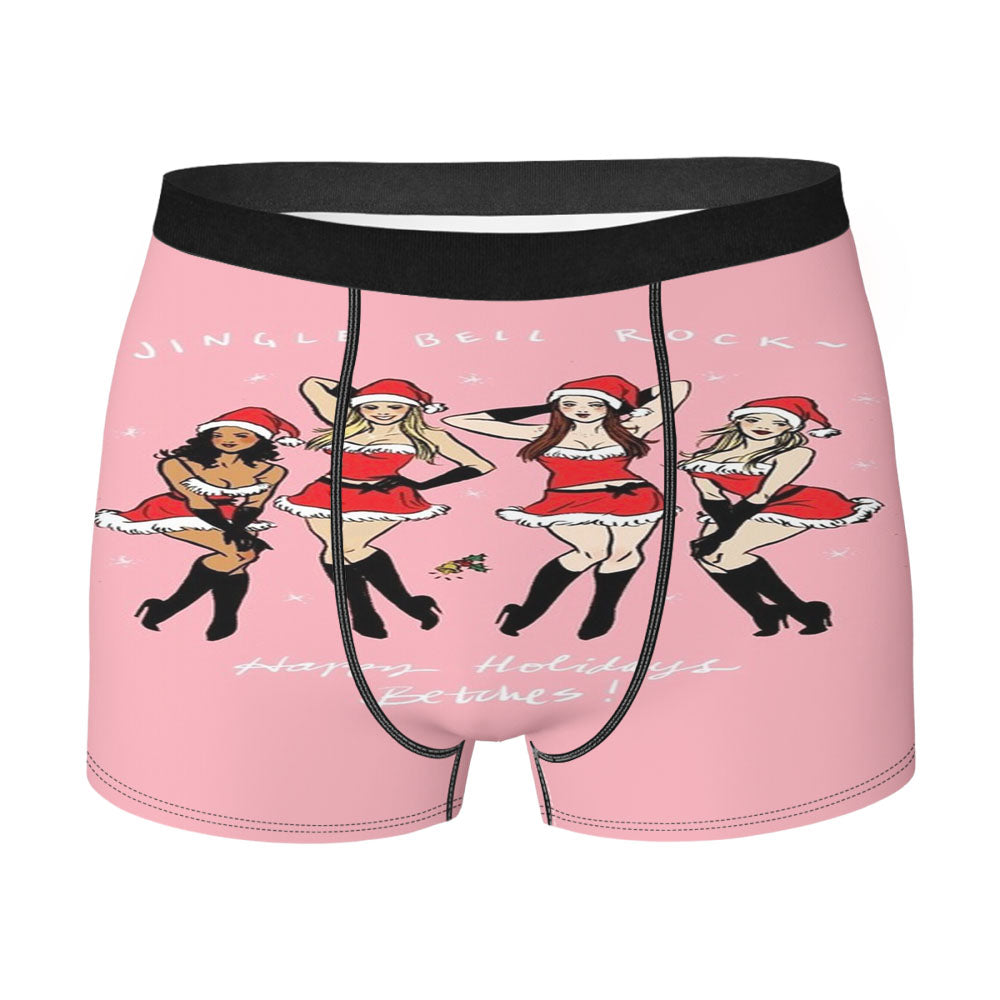 Jingle Bell Christmas Girl Men's Boxer Briefs