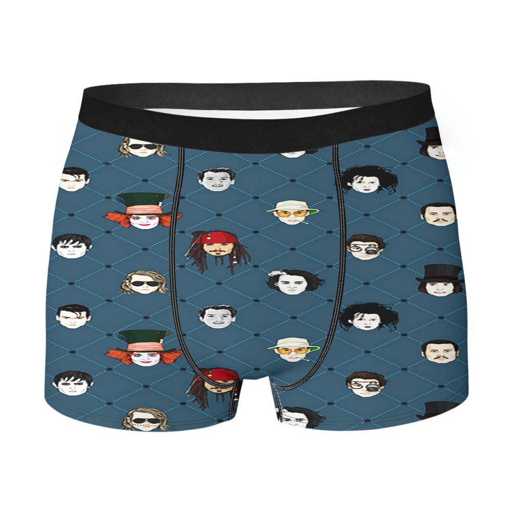 Johnny Depp All Movie Characters Pattern Men's Boxer Briefs
