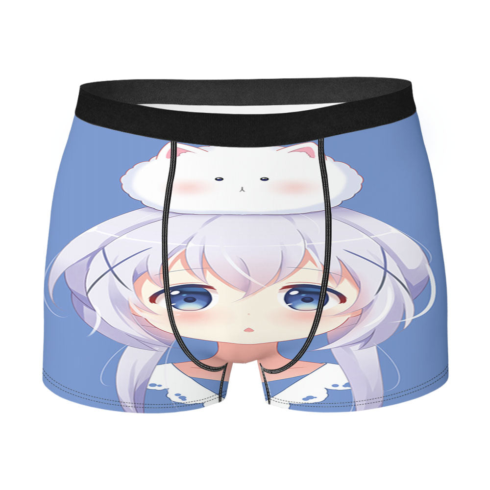 Kafuu Chino Anime Girl Men's Boxer Briefs