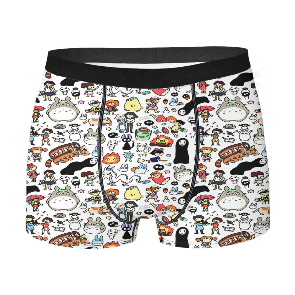 Kawaii Ghibli Doodle Men's Boxer Briefs