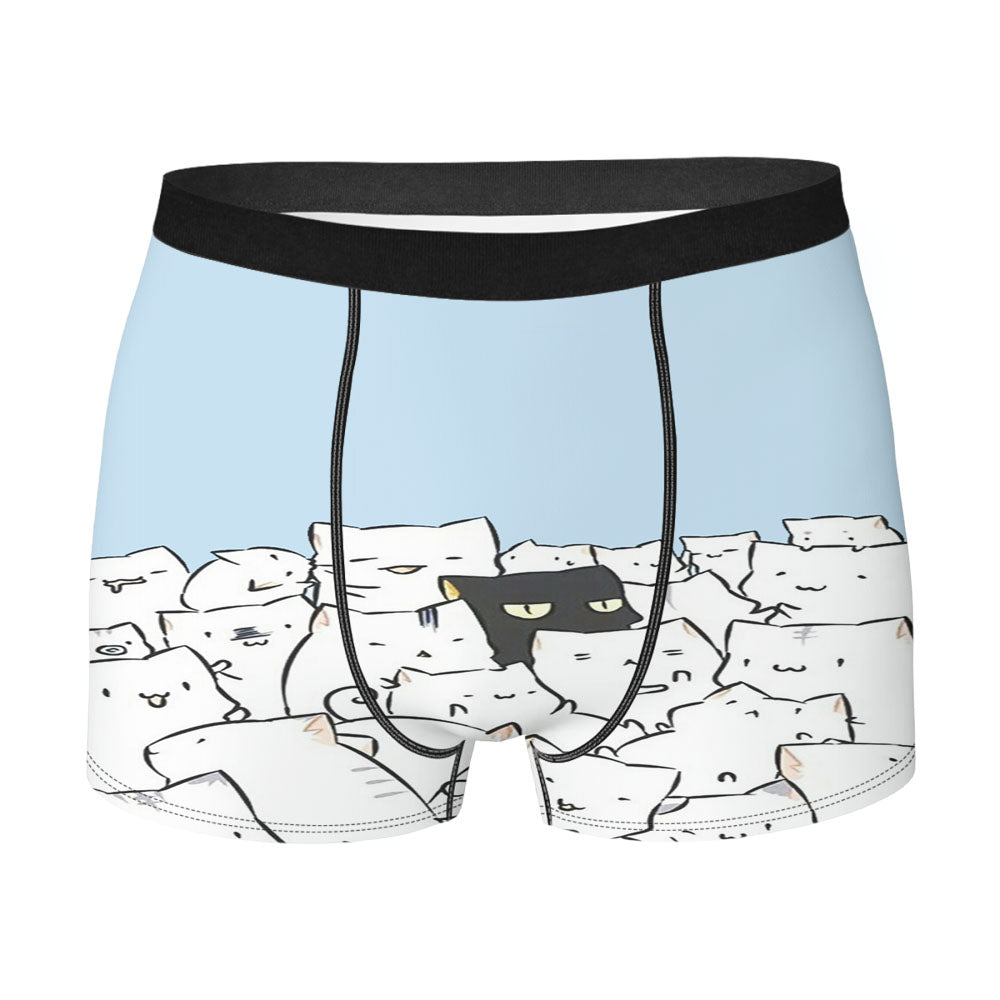 Kawaii Lovely White Cats Men's Boxer Briefs