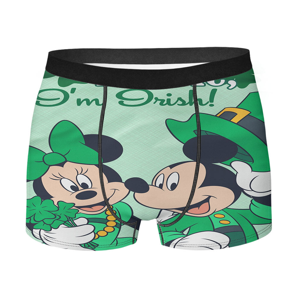 Kiss Me I'M Irish Mickey & Minnie Men's Boxer Briefs