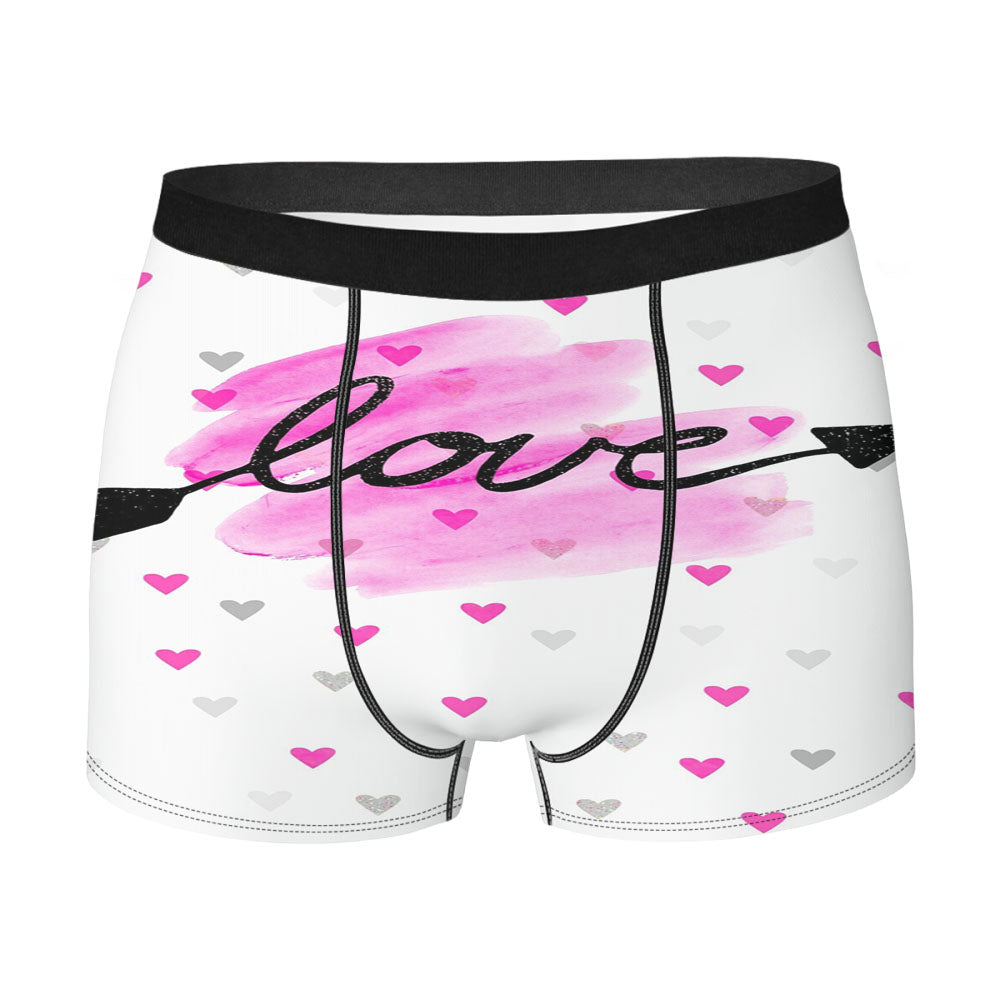 Kitty Pink Valentine Pattern Love Men's Boxer Briefs