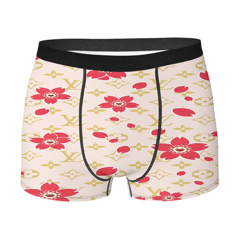 Louis Vuitton Cream Red Men's Boxer Briefs