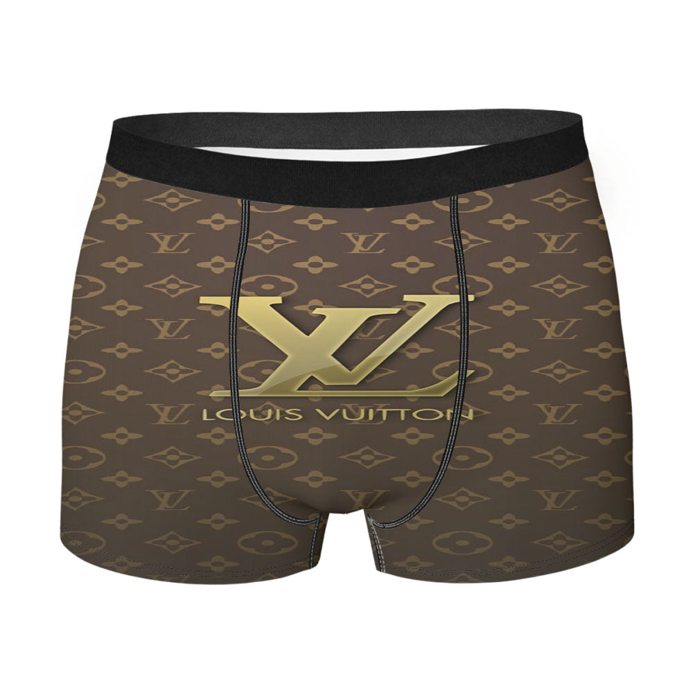 Louis Vuitton Designer Label Logos Patterns Men's Boxer Briefs