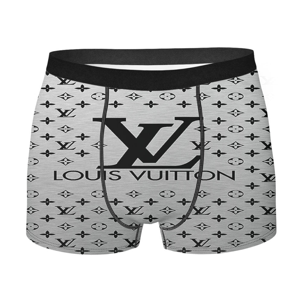 Louis Vuitton Logo Silver Men's Boxer Briefs