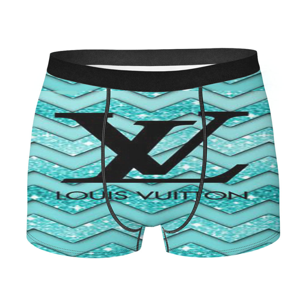 Louis Vuitton Sky Blue Chevron Men's Boxer Briefs