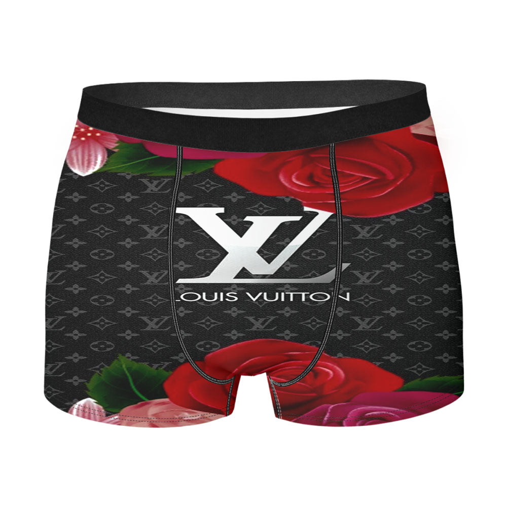 Louis Vuitton With Rose Men's Boxer Briefs