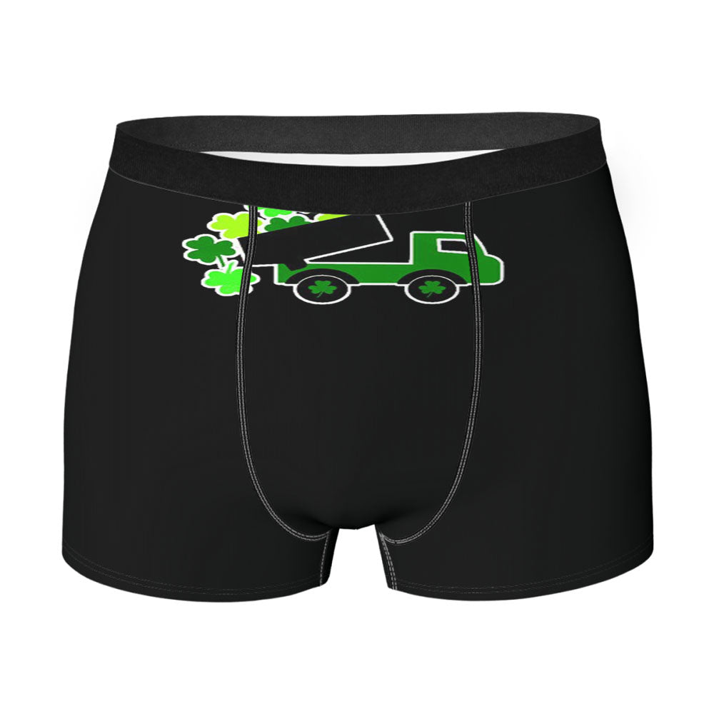 Lucky St Patricks Day Vintage Truck Clover Shamrock Men's Boxer Briefs