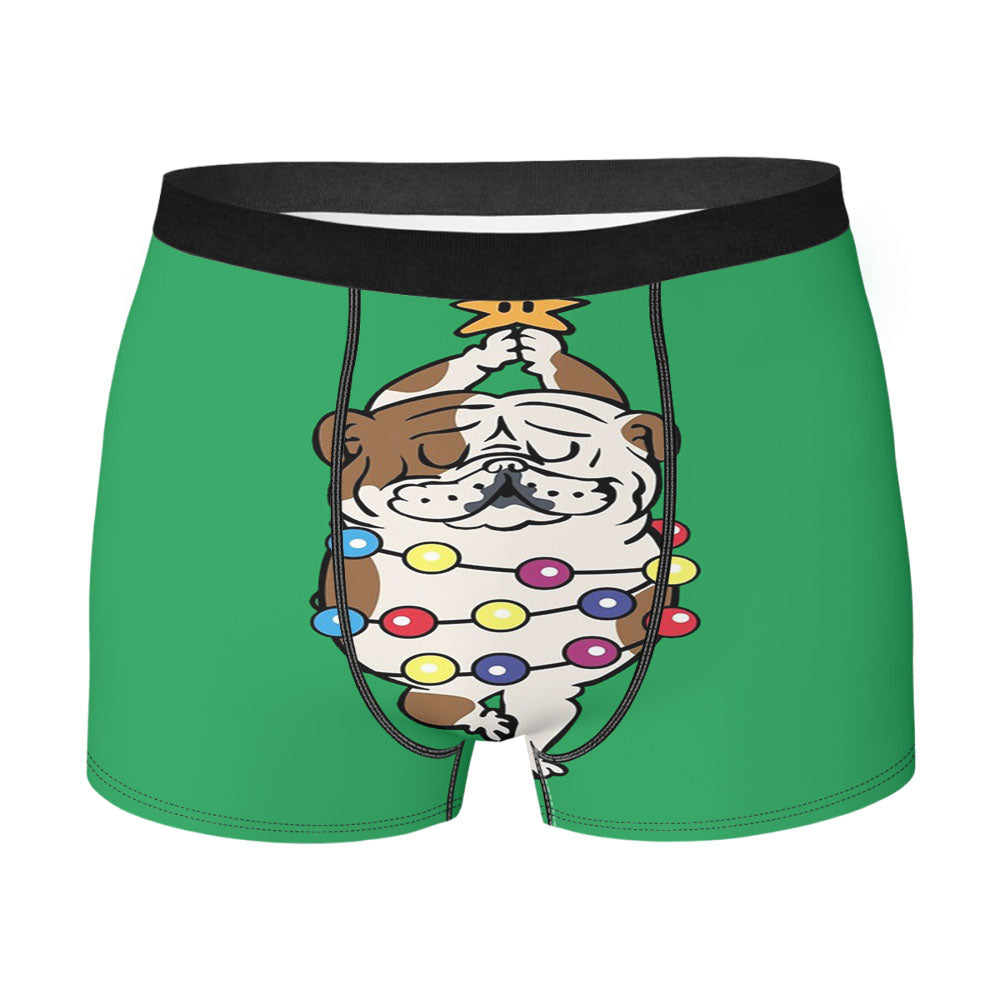 Merry Christmas English Bulldog Men's Boxer Briefs