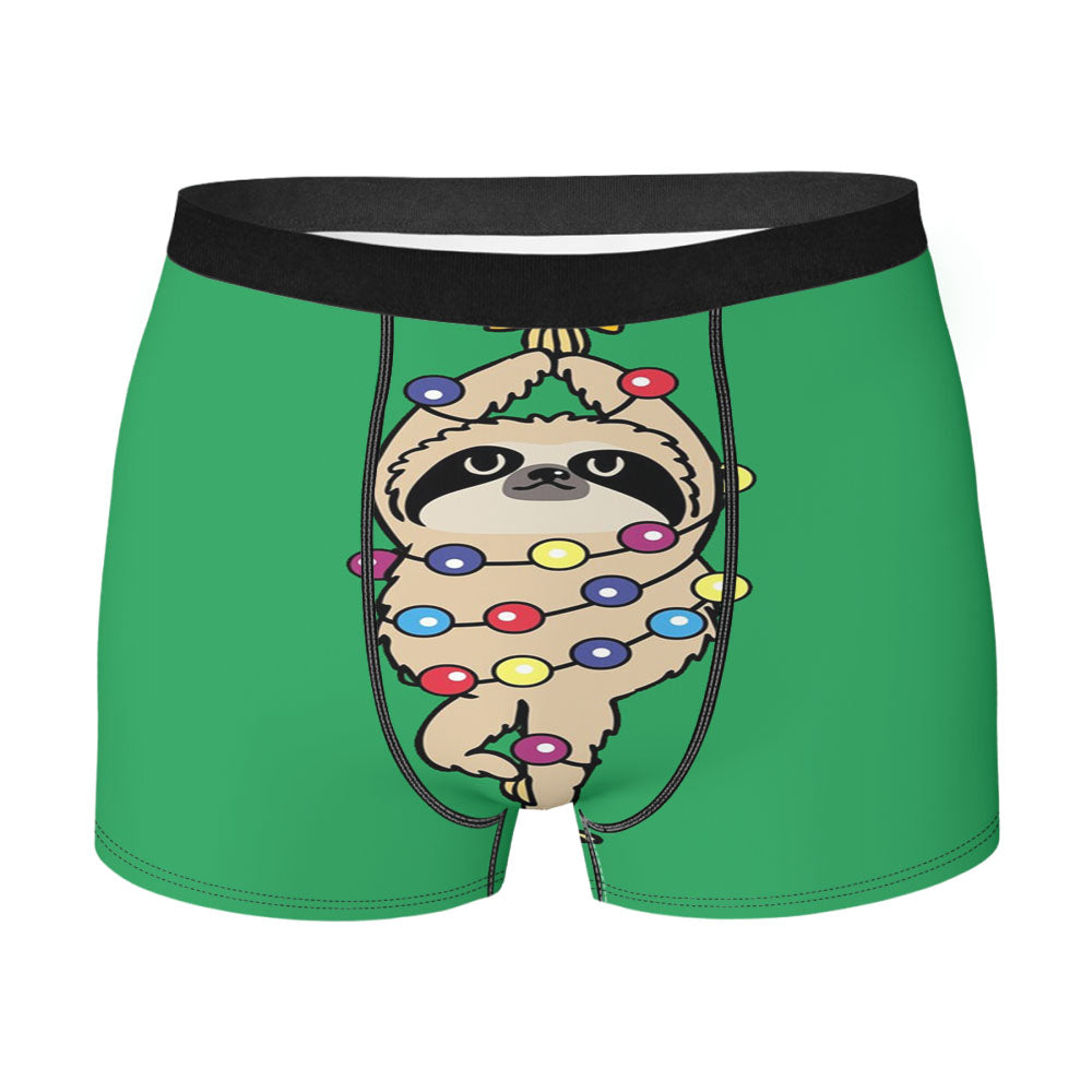 Merry Christmas Sloth Art Men's Boxer Briefs