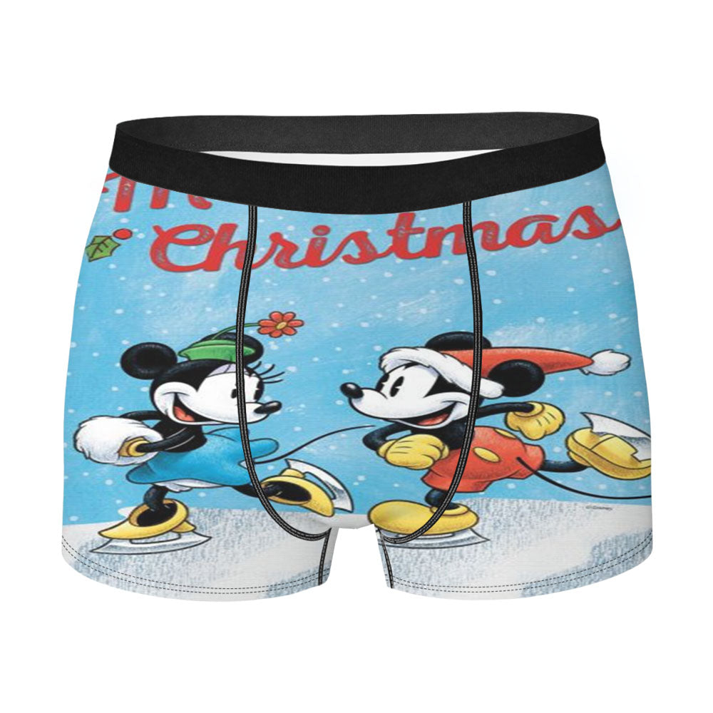 Merry Mickey & Minnie Men's Boxer Briefs