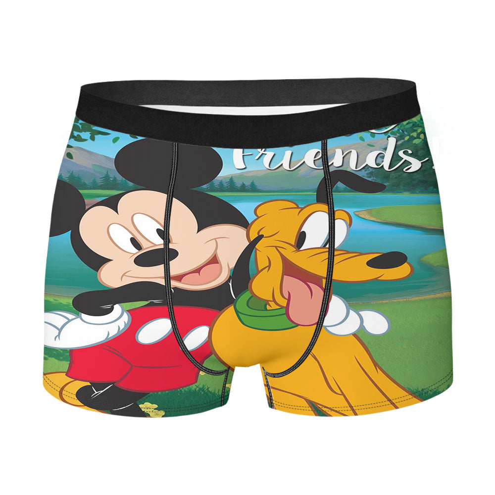 Mickey & Pluto Welcome Friends Men's Boxer Briefs