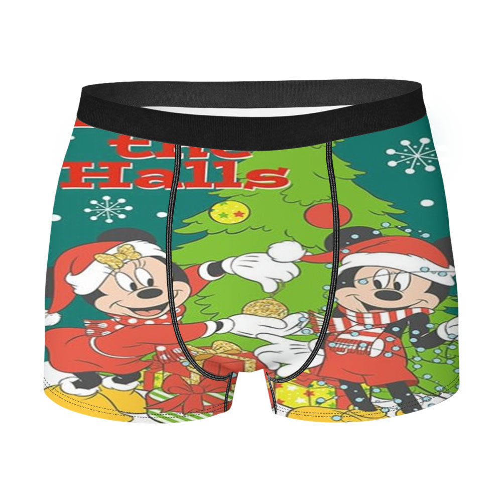 Mickey And Minnie Deck The Halls Men's Boxer Briefs