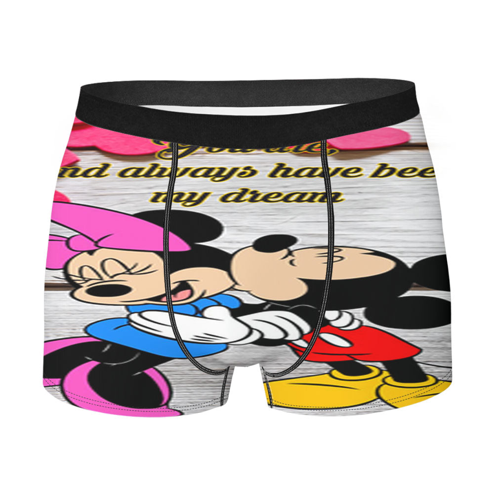 Mickey And Minnie Mouse Kissing Men's Boxer Briefs
