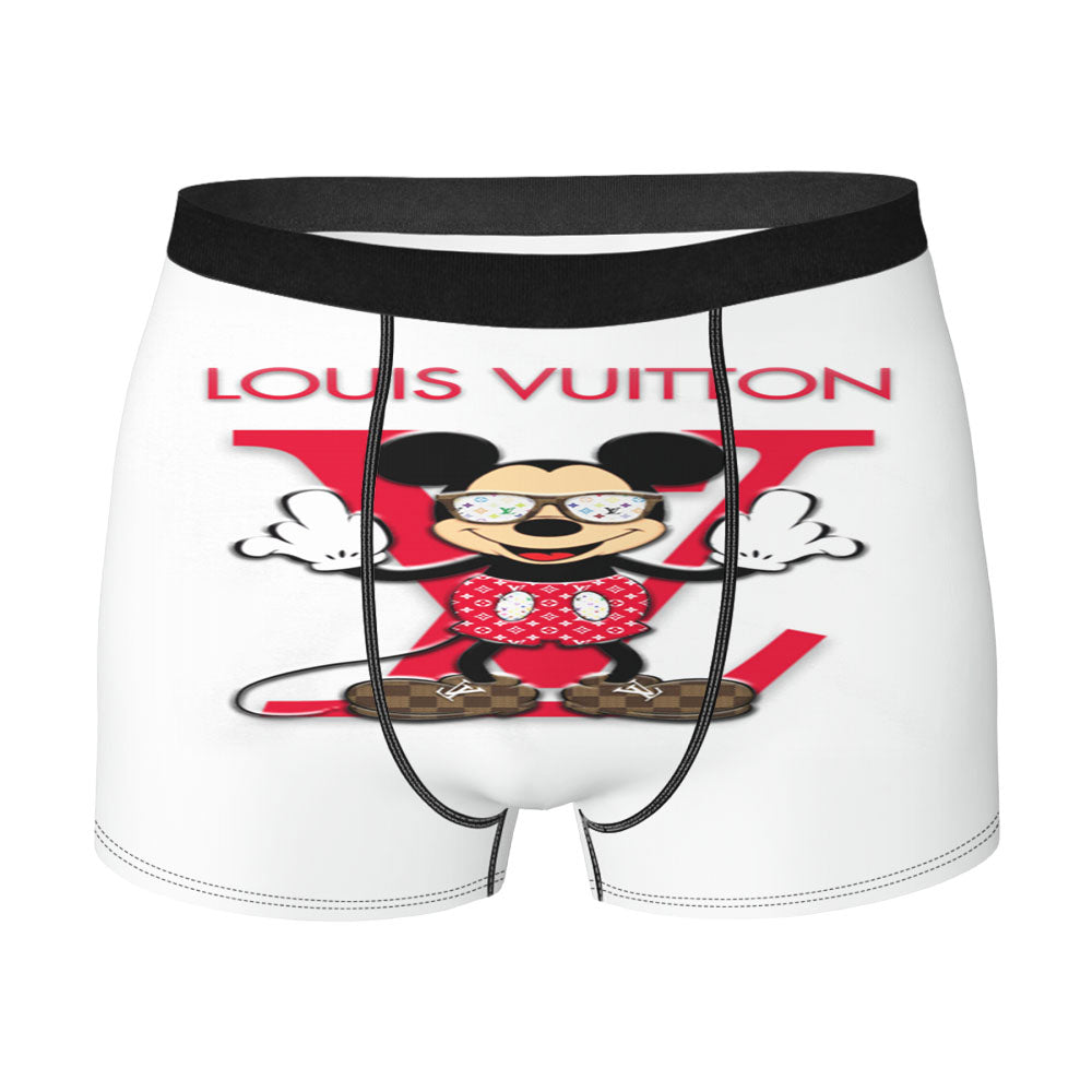 Mickey Louis Vuitton White Men's Boxer Briefs