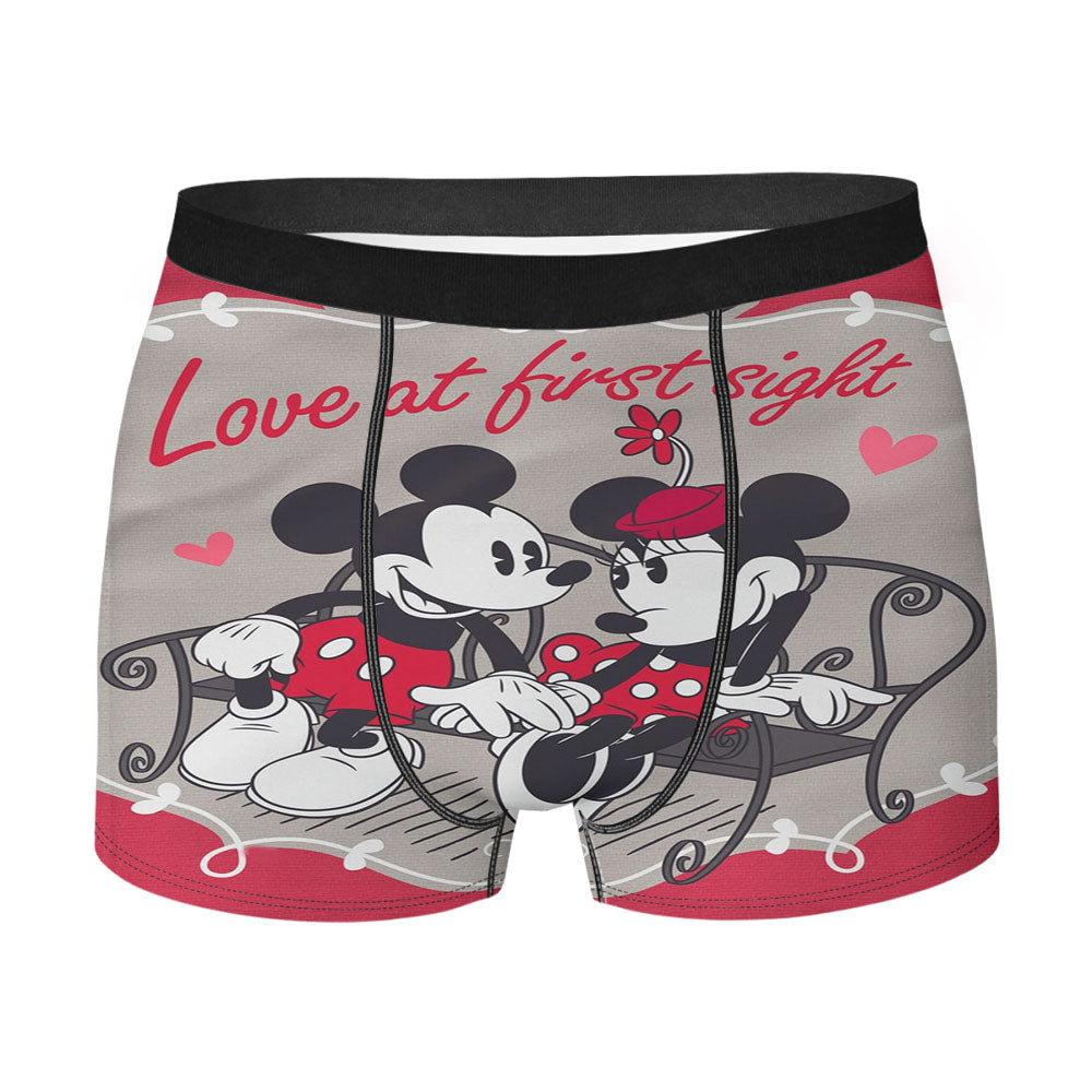 Mickey Mouse And Minnie Mouse Valentines Day Men's Boxer Briefs