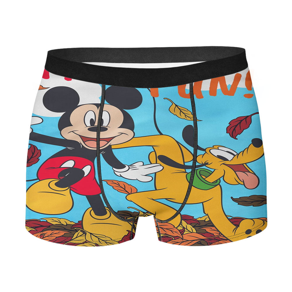 Mickey Pluto Fall Men's Boxer Briefs