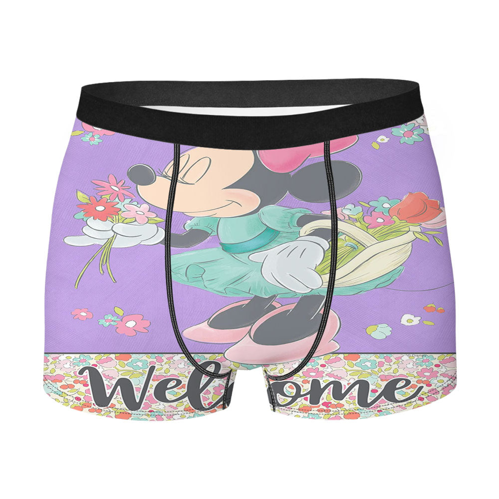 Minnie Floral Welcome Men's Boxer Briefs