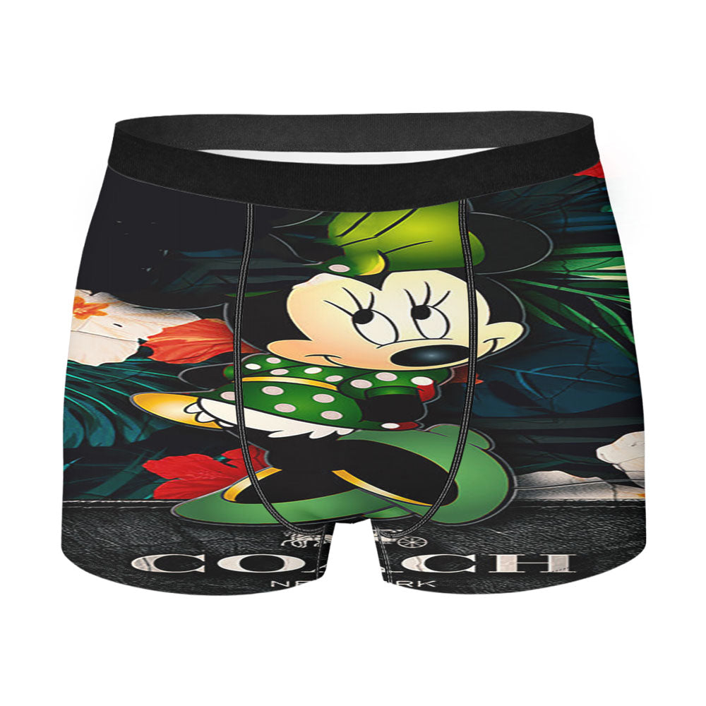 Minnie Mouse Coach Green Flowers 8 Men's Boxer Briefs