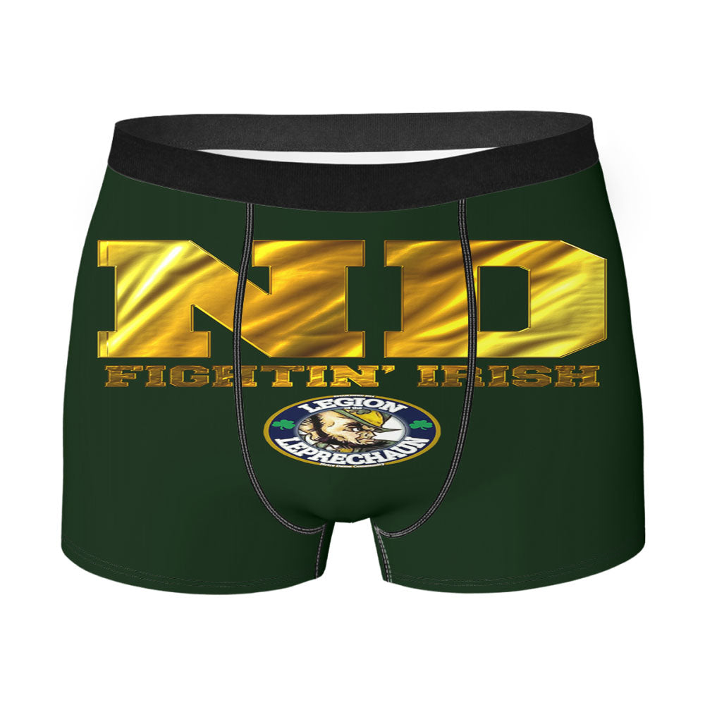 Nd Fighting Irish Gold And Green Wallpaper Men's Boxer Briefs